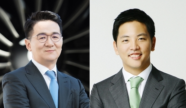 조원태 한진그룹 회장(왼쪽)과 박세창 아시아나IDT 사장의 모습. ⓒ 각사 제공