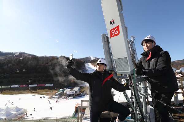 KT는 본격적인 겨울 스키 시즌을 맞아 전국 스키장에 5G망을 구축하고 서비스를 제공한다고 2일 밝혔다. ⓒKT