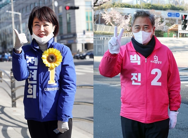 제21대 총선 서울 강남을에서는 더불어민주당 전현희 후보와 미래통합당 박진 후보가 맞붙는다. ⓒ시사오늘 권희정 기자