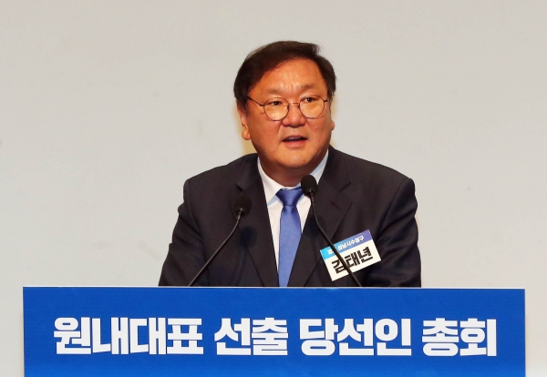 더불어민주당 새 원내대표로 4선 김태년 의원(경기 성남수정)이 선출됐다. ⓒ뉴시스