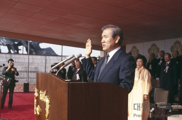 1988년 2월, 노태우는 제13대 대통령 취임식에서 북방외교의 의지를 처음 드러냈다.ⓒ행정안전부 국가기록원 대통령기록관