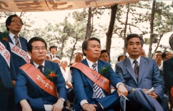 민주화 운동 시절 왼쪽부터 김태룡·김동영·이기택ⓒ김태룡
