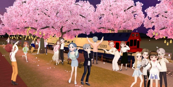 SK텔레콤은 전국 벚꽃 명소를 모티브로 제작한 ‘벚꽃엔딩’ 랜드를 자사 메타버스 플랫폼 이프랜드에서 공개한다고 6일 밝혔다. ⓒSKT
