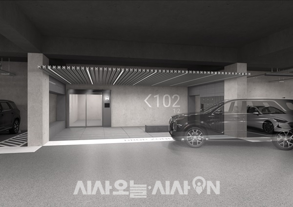 디에이치 지하공간 동 출입구 디자인 이미지 ⓒ 현대건설