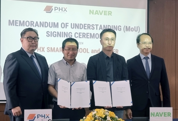 네이버는 베트남 최대 에듀테크 기업 ‘페니카 그룹’(Phenikaa)과 ‘웨일 스페이스 및 웨일북을 활용한 베트남 스마트교육 환경구축 업무협약’(MOU)을 체결했다고 30일 밝혔다. ⓒ네이버