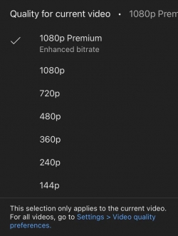 유튜브 프리미엄 서비스 시청자에 한해 1080p Premium 화질이 지원된다. ⓒ Youtube