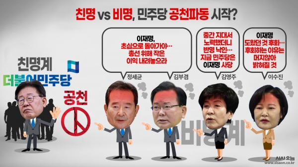 친명 vs 비명, 민주당 공천파동 시작? [한컷오늘+영상]