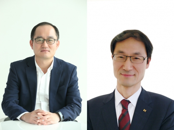 KT는 이날 강국현 커스터머부문장(왼쪽), 박종욱 경영기획부문장(오른쪽) 등 2명의 부사장을 사장으로 승진시켰다고 11일 밝혔다. ⓒKT