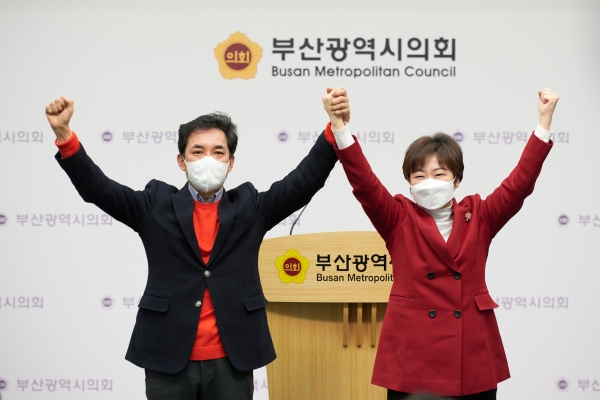 국민의힘 이언주 부산시장 예비후보가 박민식 예비후보와의 단일화 경선에서 승리했다. ⓒ뉴시스