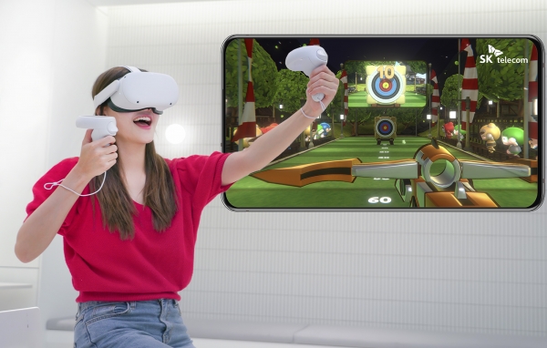 SK텔레콤은 VR 벤처 게임업체 ‘픽셀리티게임즈’와 공동 개발한 ‘크레이지월드VR’을 오큘러스 퀘스트 전용 게임으로 정식 출시한다고 8일 밝혔다. ⓒSKT