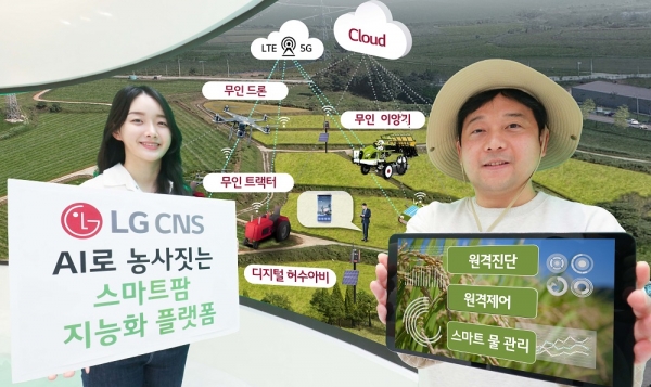 LG CNS는 농림축산식품부·전라남도가 추진하는 ‘첨단 무인 자동화 농업생산 시범단지’에서 지능화 플랫폼을 구축한다고 19일 밝혔다. ⓒLG CNS
